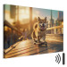 Canvas Print AI Shiba Dog - Smiling Animal on Skateboard at Sunset - Horizontal 150288 additionalThumb 8