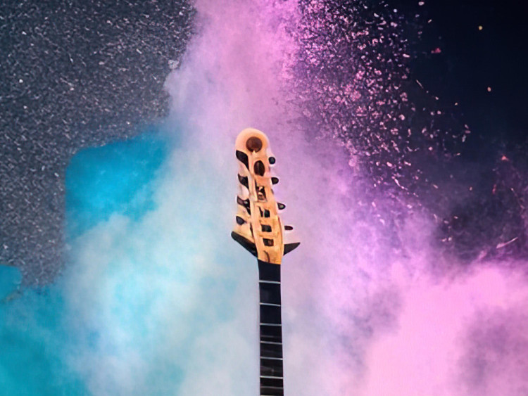 Large canvas print Rock Concert - Exploding Instruments on Stage in Colored Dust [Large Format] 150888 additionalImage 3