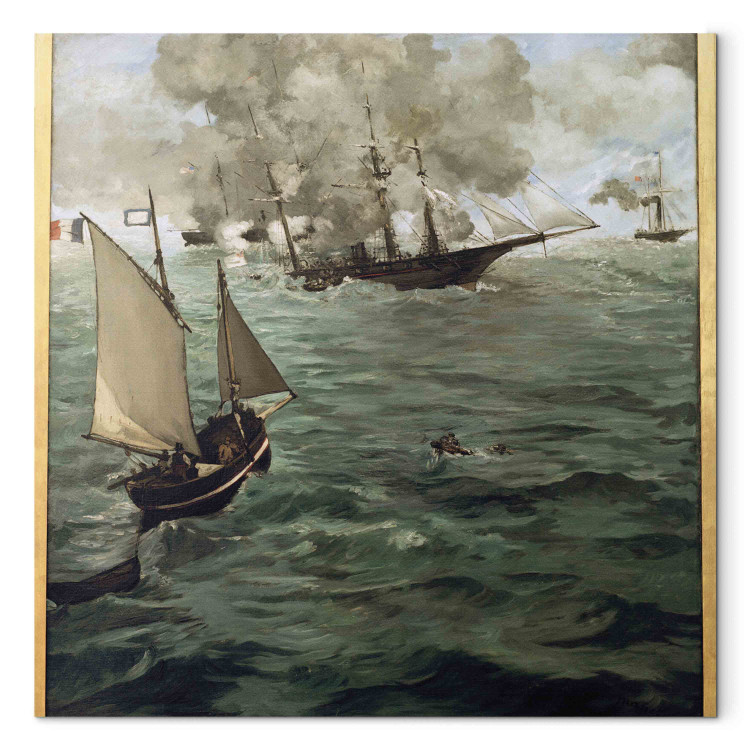 Art Reproduction Naval Action between the Kearsarge and the Alabama 158388 additionalImage 7