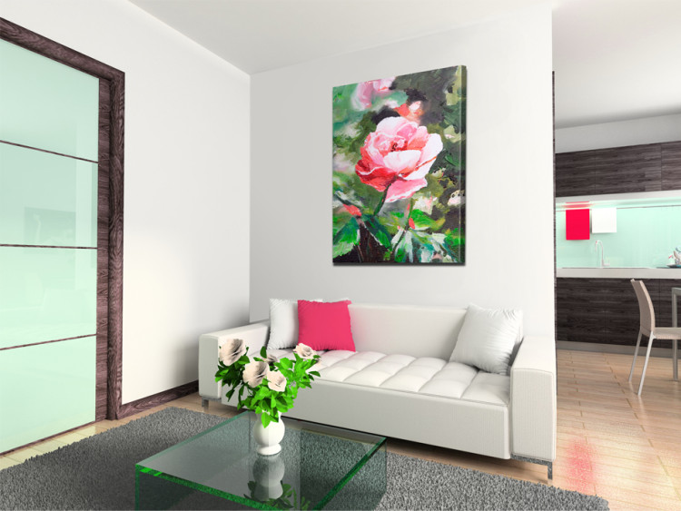 Canvas Pink Blooming Flower (1-piece) - plant motif with a rose flower 46888 additionalImage 2