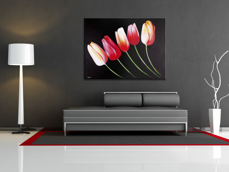 Canvas Art Print Mysterious tulips 48688 additionalImage 2