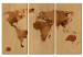 Canvas Art Print The World painted with coffee - triptych 55388