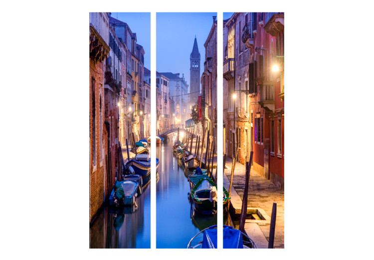 Folding Screen Evening in Venice - Venice architecture at night against the backdrop of river and boats 95688 additionalImage 3