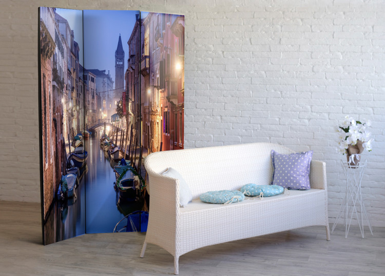 Folding Screen Evening in Venice - Venice architecture at night against the backdrop of river and boats 95688 additionalImage 4