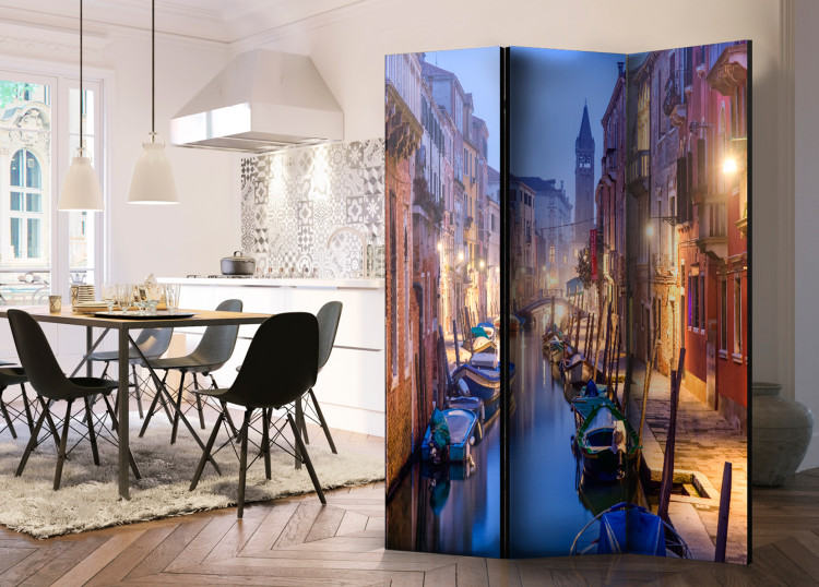 Folding Screen Evening in Venice - Venice architecture at night against the backdrop of river and boats 95688 additionalImage 2