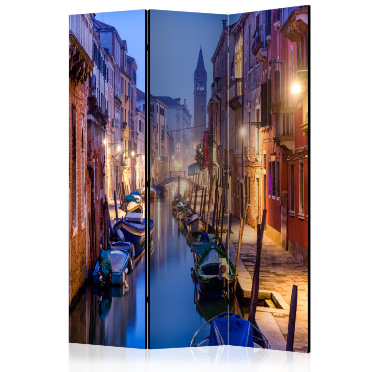 Folding Screen Evening in Venice - Venice architecture at night against the backdrop of river and boats 95688