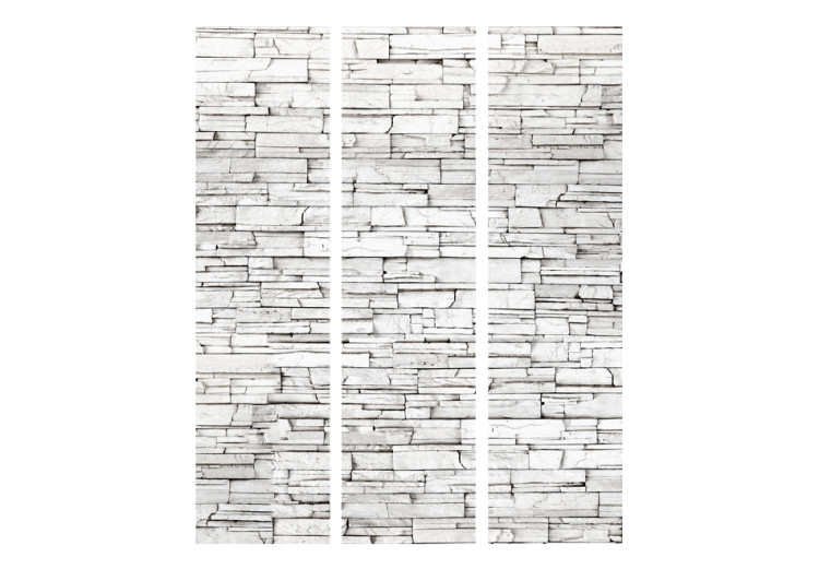 Room Divider White Enchantment - architectural texture of white stone brick 95988 additionalImage 3