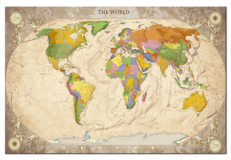Canvas Print Map and Ornaments 106798