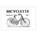 Poster Old bicycle - black and white composition with a date and English texts 115098 additionalThumb 25