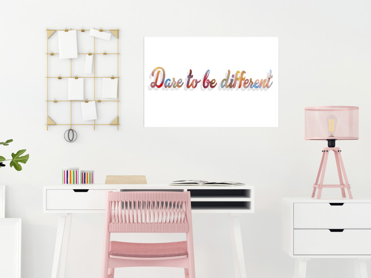 Wall Poster Dare to be different - colorful English texts on a white background 115298 additionalImage 23