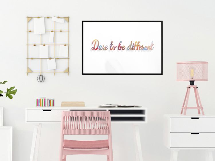 Wall Poster Dare to be different - colorful English texts on a white background 115298 additionalImage 6