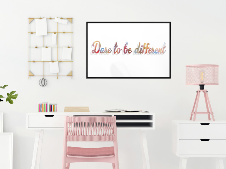 Wall Poster Dare to be different - colorful English texts on a white background 115298 additionalImage 5