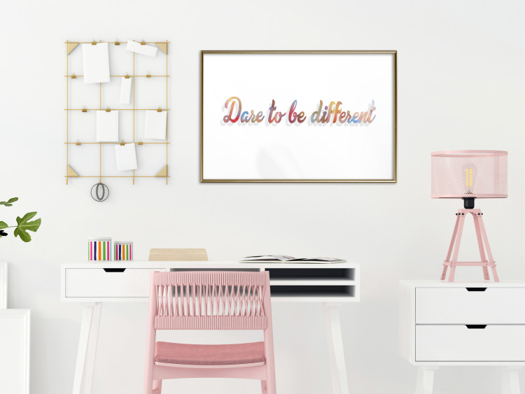 Wall Poster Dare to be different - colorful English texts on a white background 115298 additionalImage 13