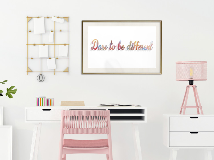 Wall Poster Dare to be different - colorful English texts on a white background 115298 additionalImage 21
