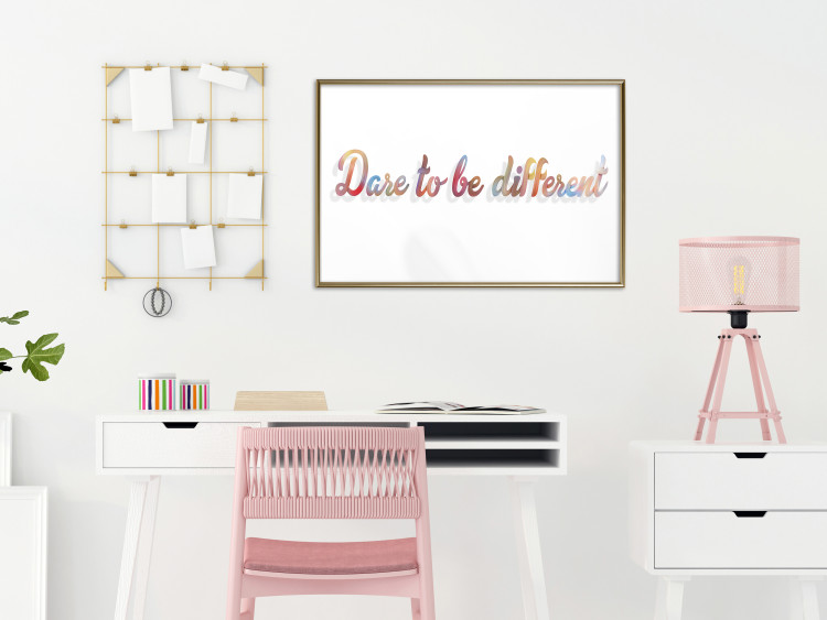 Wall Poster Dare to be different - colorful English texts on a white background 115298 additionalImage 7