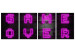 Canvas Art Print Light of Pink Texts (4-part) - Game Over in Neon Style 116998