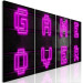 Canvas Art Print Light of Pink Texts (4-part) - Game Over in Neon Style 116998 additionalThumb 2