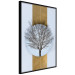 Poster Bare Tree - light blue geometric abstraction with a golden stripe 117598 additionalThumb 10