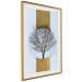 Poster Bare Tree - light blue geometric abstraction with a golden stripe 117598 additionalThumb 2