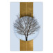 Poster Bare Tree - light blue geometric abstraction with a golden stripe 117598