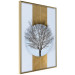 Poster Bare Tree - light blue geometric abstraction with a golden stripe 117598 additionalThumb 12