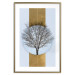 Poster Bare Tree - light blue geometric abstraction with a golden stripe 117598 additionalThumb 27
