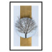 Poster Bare Tree - light blue geometric abstraction with a golden stripe 117598 additionalThumb 19