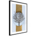 Poster Bare Tree - light blue geometric abstraction with a golden stripe 117598 additionalThumb 11