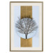Poster Bare Tree - light blue geometric abstraction with a golden stripe 117598 additionalThumb 23