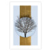 Poster Bare Tree - light blue geometric abstraction with a golden stripe 117598 additionalThumb 18