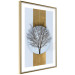 Poster Bare Tree - light blue geometric abstraction with a golden stripe 117598 additionalThumb 8
