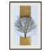 Poster Bare Tree - light blue geometric abstraction with a golden stripe 117598 additionalThumb 22