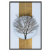 Poster Bare Tree - light blue geometric abstraction with a golden stripe 117598 additionalThumb 24