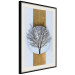 Poster Bare Tree - light blue geometric abstraction with a golden stripe 117598 additionalThumb 3