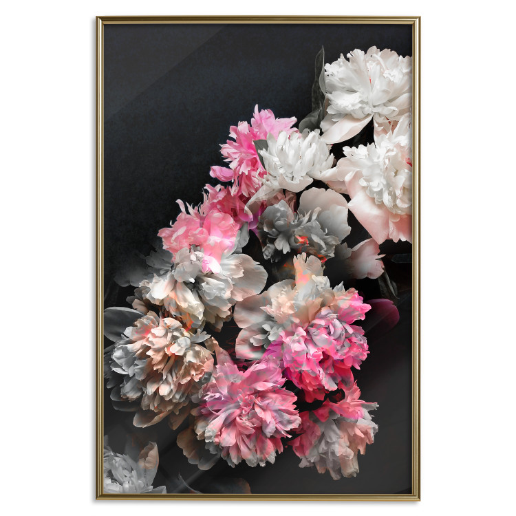 Poster Bouquet in Darkness - composition of colorful flowers on a background of deep black 117898 additionalImage 20