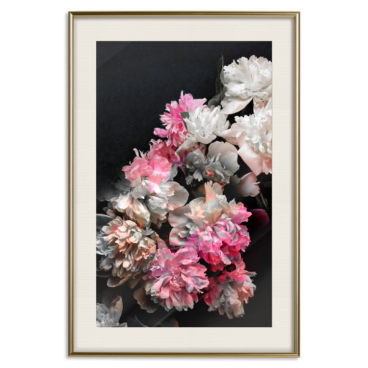 Poster Bouquet in Darkness - composition of colorful flowers on a background of deep black 117898 additionalImage 19