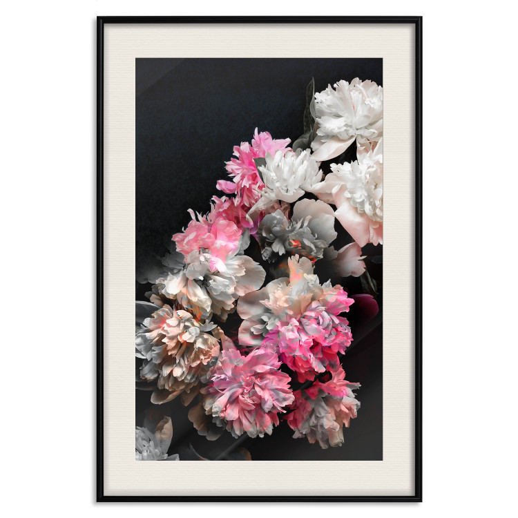 Poster Bouquet in Darkness - composition of colorful flowers on a background of deep black 117898 additionalImage 18