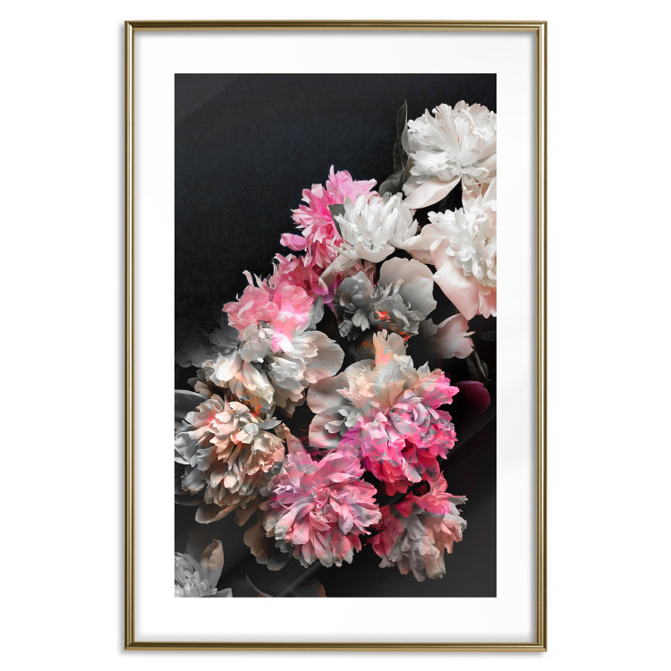 Poster Bouquet in Darkness - composition of colorful flowers on a background of deep black 117898 additionalImage 16