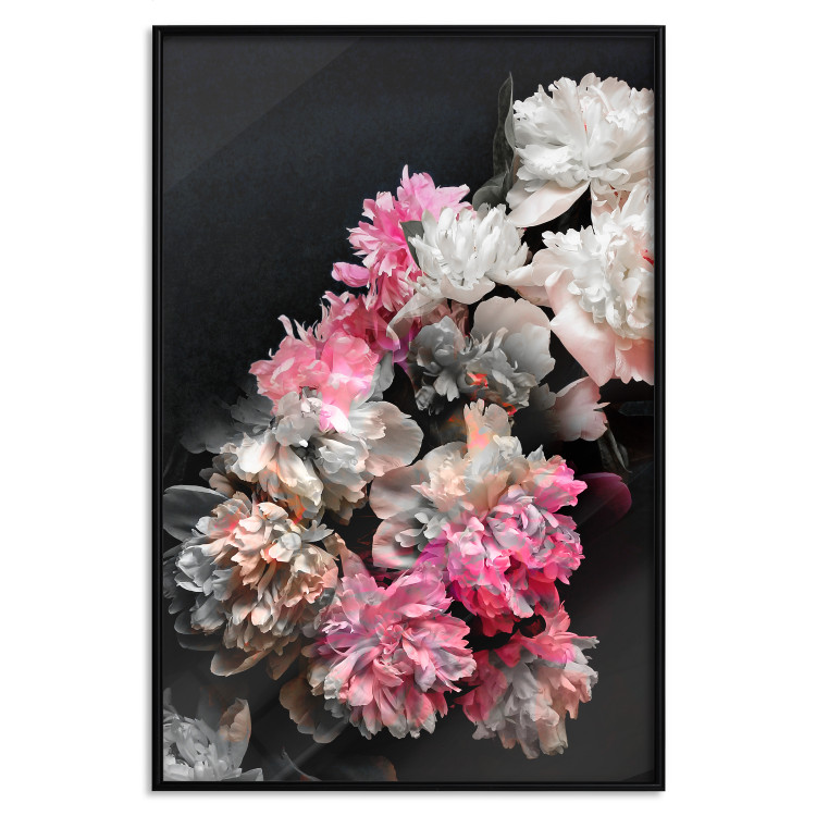 Poster Bouquet in Darkness - composition of colorful flowers on a background of deep black 117898 additionalImage 24