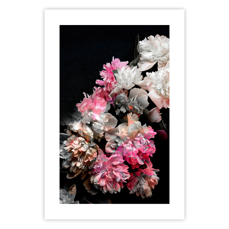 Poster Bouquet in Darkness - composition of colorful flowers on a background of deep black 117898 additionalImage 25