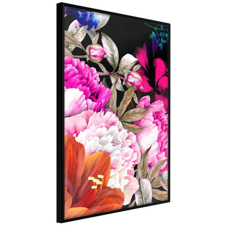 Poster Scent of Summer - colorful composition with flowers on glamour black 117998 additionalImage 12