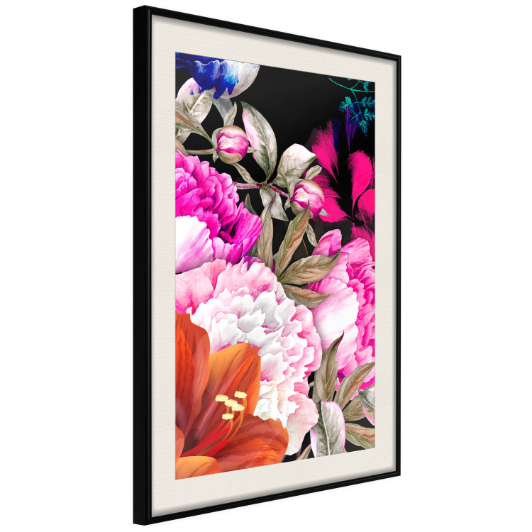 Poster Scent of Summer - colorful composition with flowers on glamour black 117998 additionalImage 3