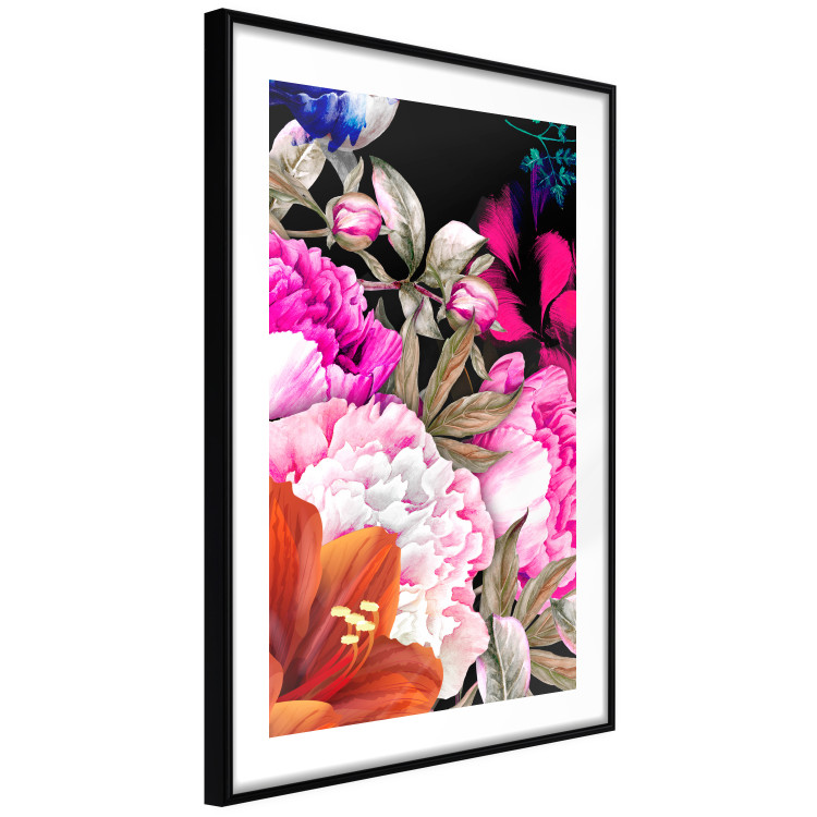 Poster Scent of Summer - colorful composition with flowers on glamour black 117998 additionalImage 11