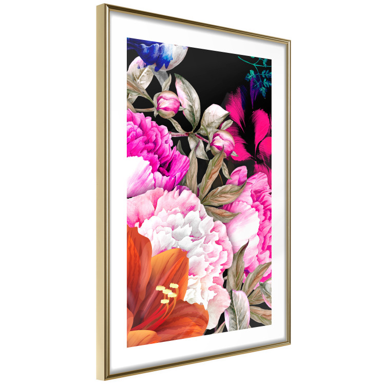 Poster Scent of Summer - colorful composition with flowers on glamour black 117998 additionalImage 6