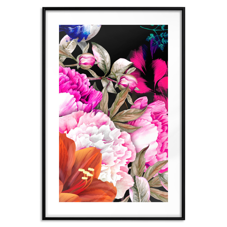 Poster Scent of Summer - colorful composition with flowers on glamour black 117998 additionalImage 15
