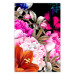 Poster Scent of Summer - colorful composition with flowers on glamour black 117998