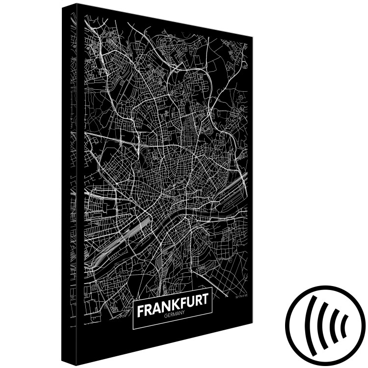 Canvas Art Print Dark Map of Frankfurt (1 Part) Vertical 118098 additionalImage 6
