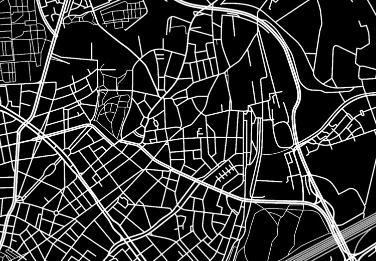 Canvas Art Print Dark Map of Frankfurt (1 Part) Vertical 118098 additionalImage 5