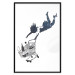 Poster Shopping Frenzy - black and white mural with a character and shopping cart in Banksy style 118698 additionalThumb 18