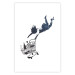 Poster Shopping Frenzy - black and white mural with a character and shopping cart in Banksy style 118698 additionalThumb 19